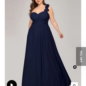 Ever Pretty brand size small one shoulder blue evening dress